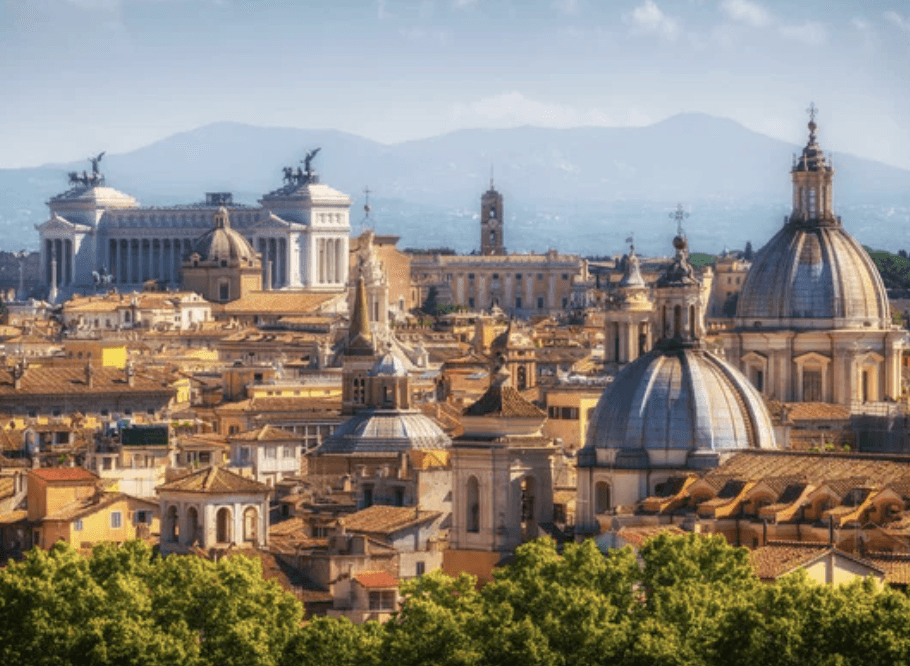 Vista dos telhados e das cúpulas de Roma
